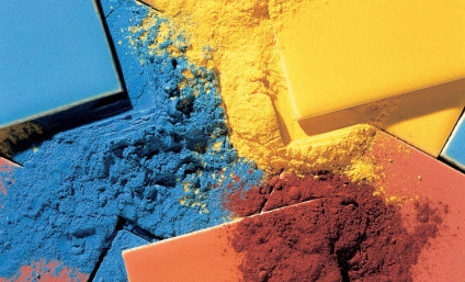 Pigments ceramic tile